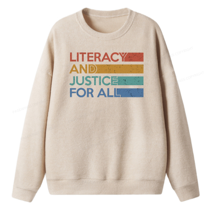 Pagewings Literacy and Justice For All Unisex Knit Sweatshirt