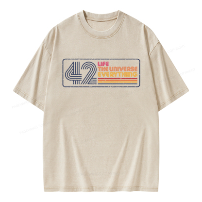 Pagewings Life The Universe Everything Unisex Washed T-shirt
