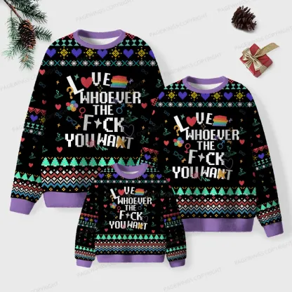 Pagewings I Love Whoever The F*ck You Want Unisex Ugly Knit Sweatshirt