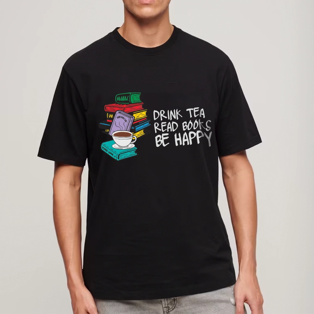 Pagewings Drink Tea Read Books Be Happy Unisex Classic T-shirt