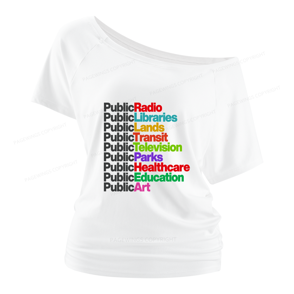Pagewings Personalized Public Libraries Women Off Shoulder T-shirts