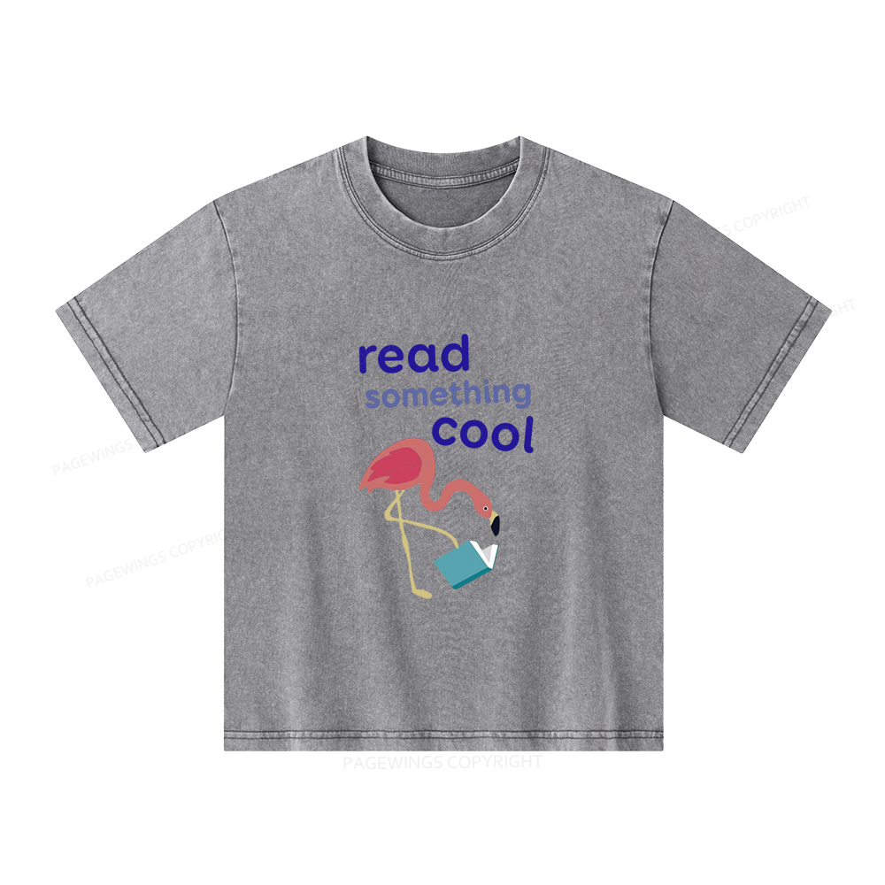 Pagewings Reading Something Cool Unisex Kids Washed T-shirt