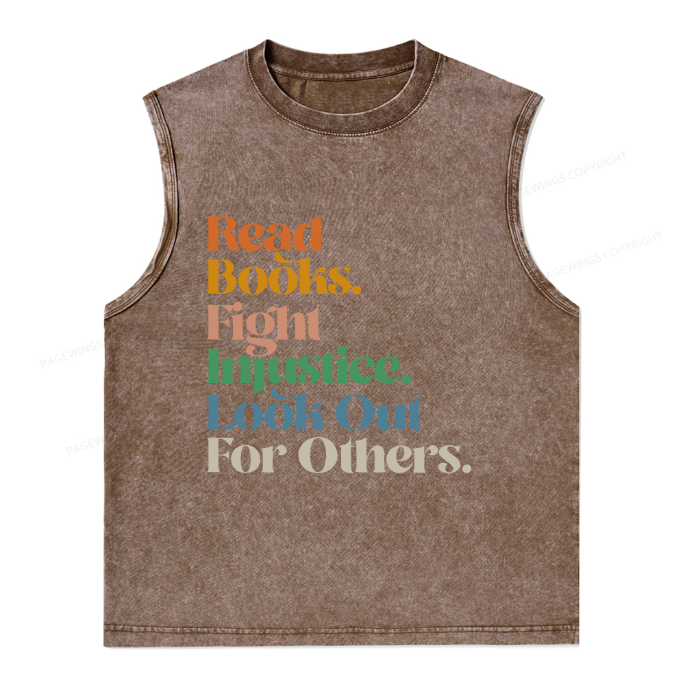 Pagewings Read Banned Books Social Justice Shirt Unisex Washed Tank Top