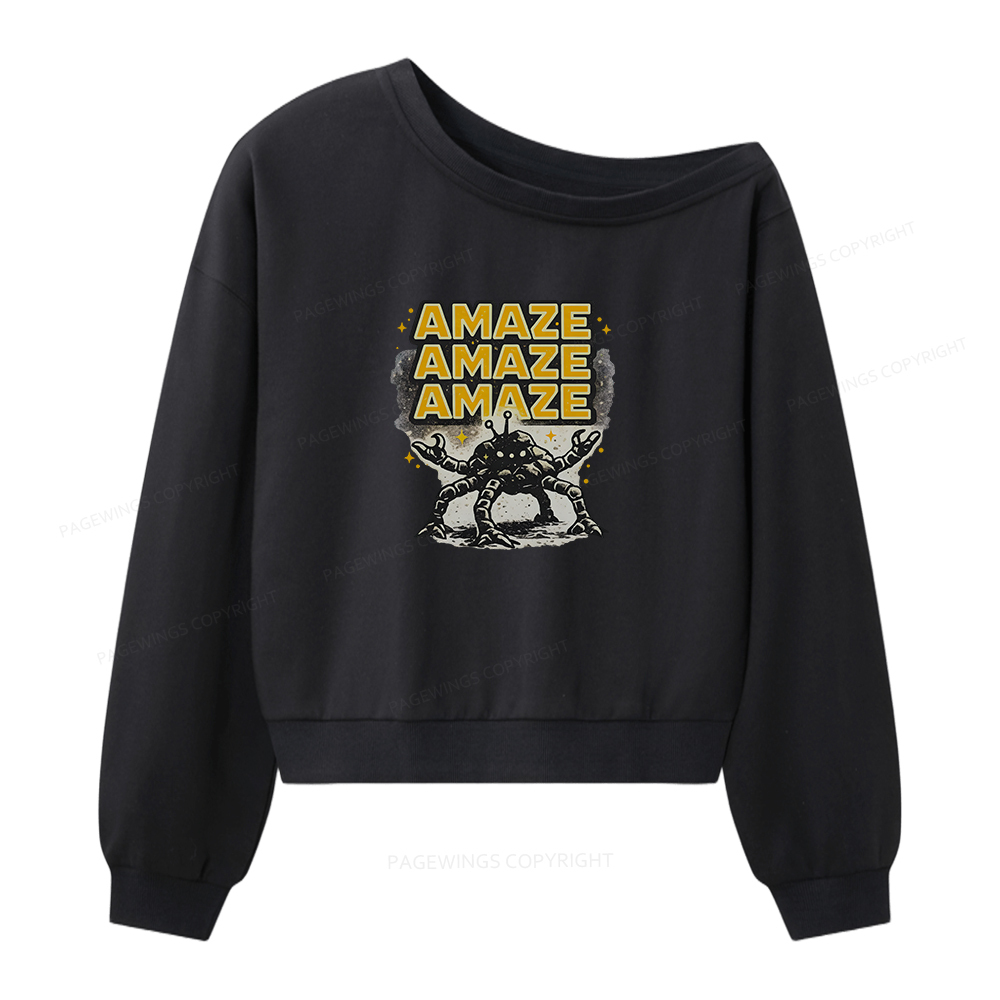 Pagewings Sci-Fi Book Lover Women Off Shoulder Sweatshirt