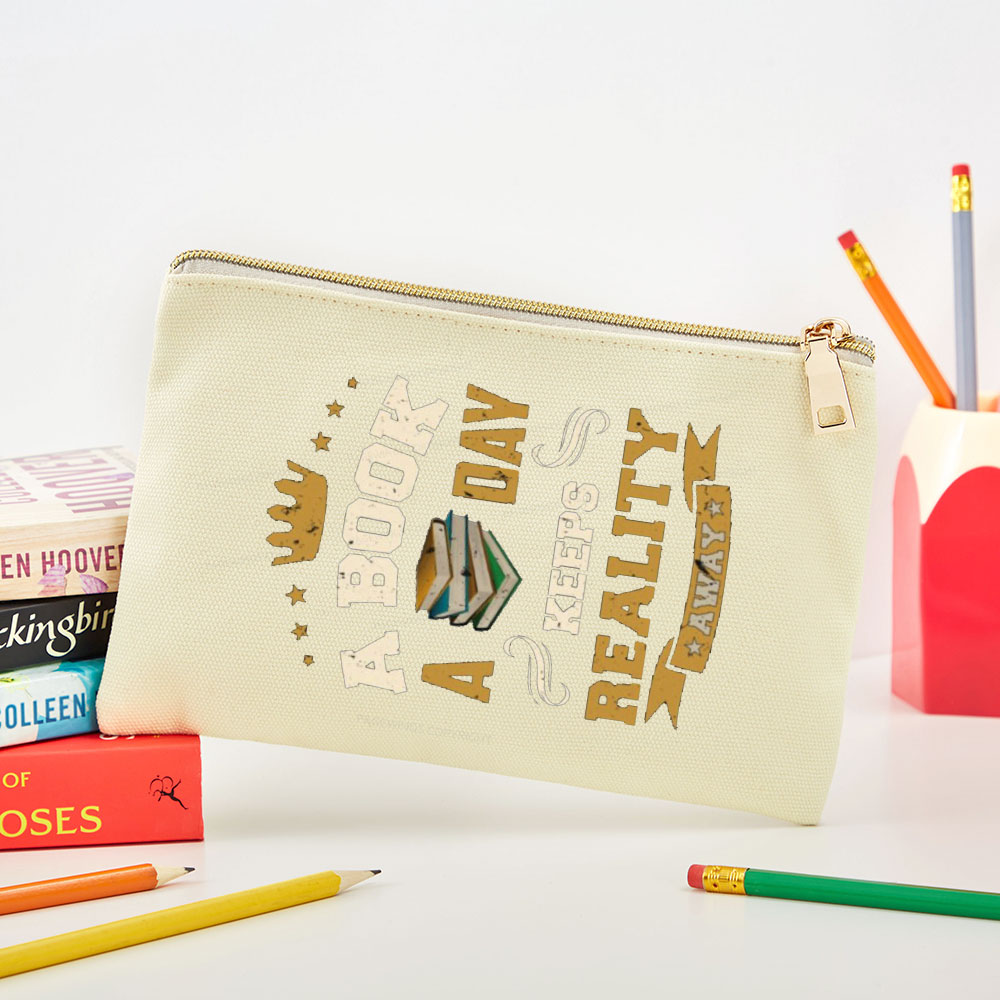 Pagewings A Book A Day Keeps Reality Away  Pouch