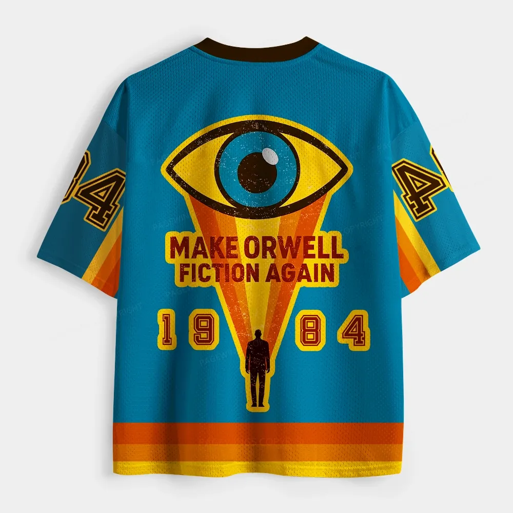 Pagewings Make Orwell Fiction Again Unisex Mesh Jersey