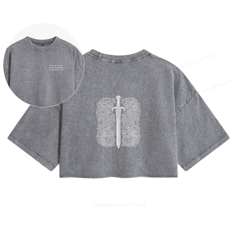 Pagewings You Do Not Yield Women's Washed Cropped T-shirt