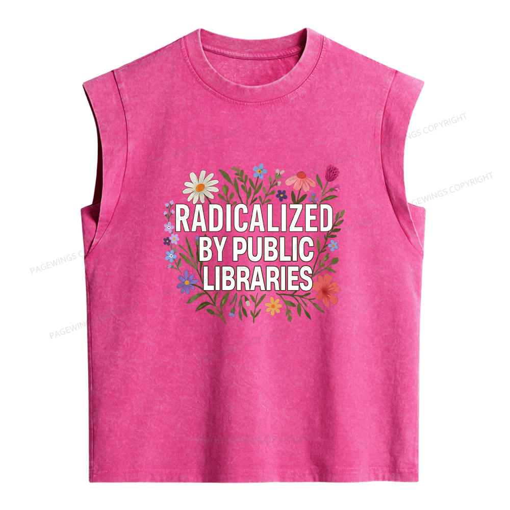 Pagewings Public Libraries Women's Washed Tank Top