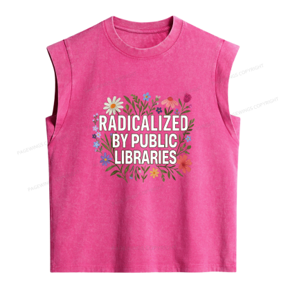 Pagewings Public Libraries Women's Washed Tank Top