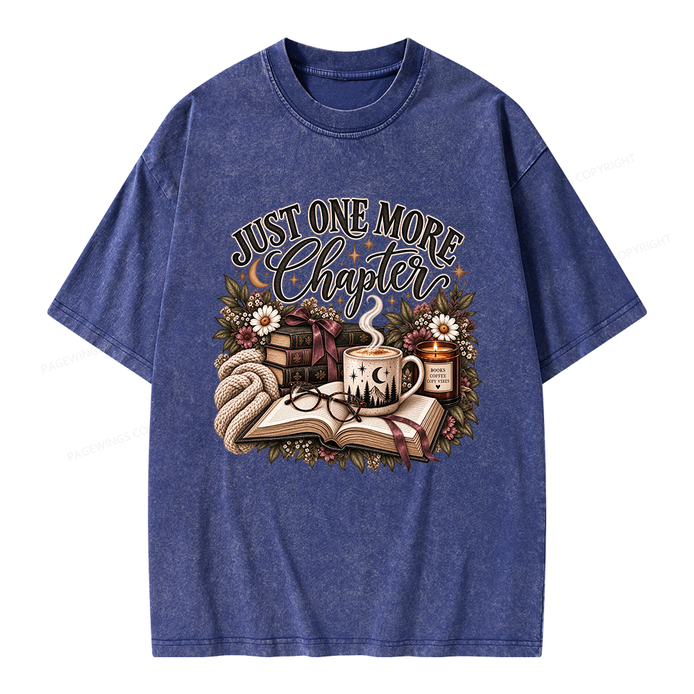 Pagewings Just One More Chapter Unisex Washed T-shirt