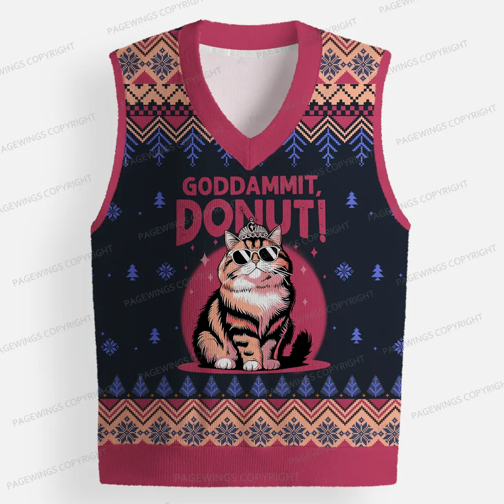 Pagewings Sci-Fi Book Lover Unisex V-Neck Ugly Knit Vest