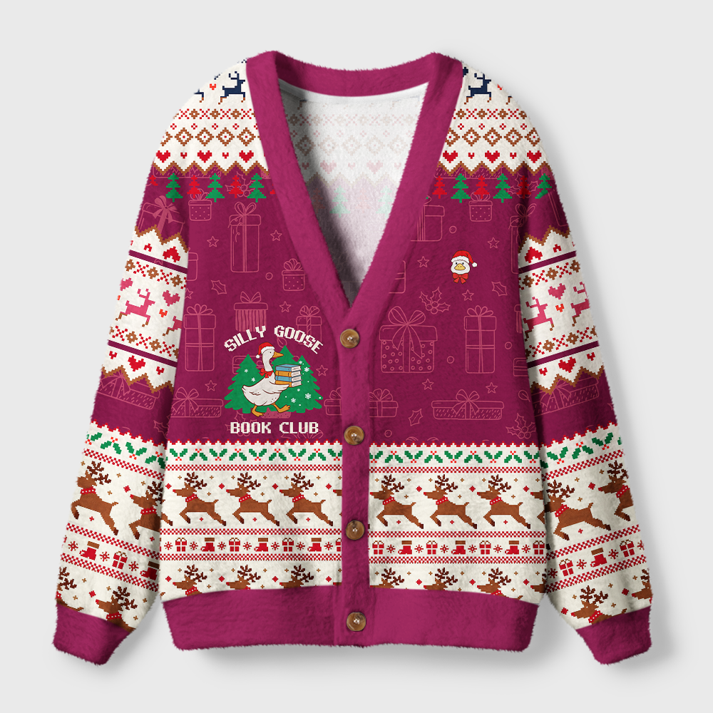 Pagewings Silly Goose Book Club Light Knit Unisex Cardigan Sweaters
