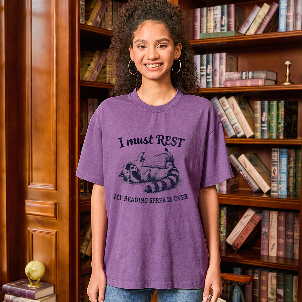 Pagewings My Reading Spree Is Over Unisex Washed T-shirt