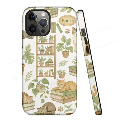Pagewings Cats And Books Phone Case