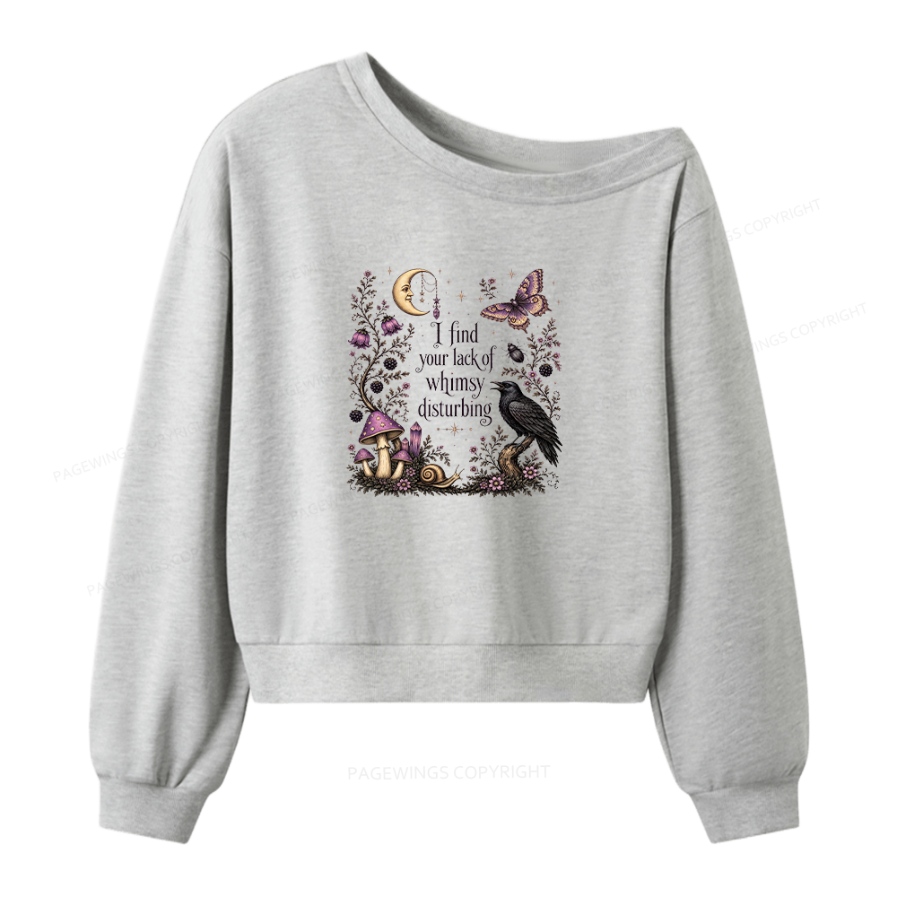 Pagewings Lack of Whimsy Women Off Shoulder Sweatshirt
