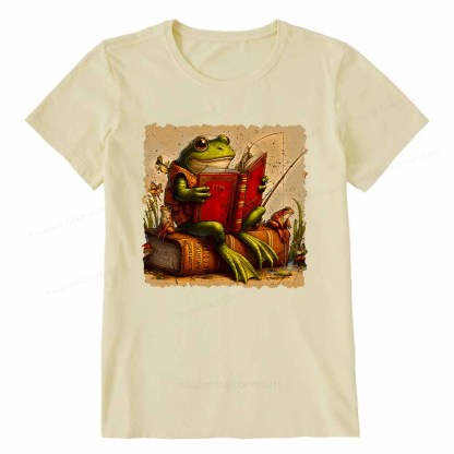 Pagewings Toad Fishing Book Reading Book Unisex Classic T-shirt