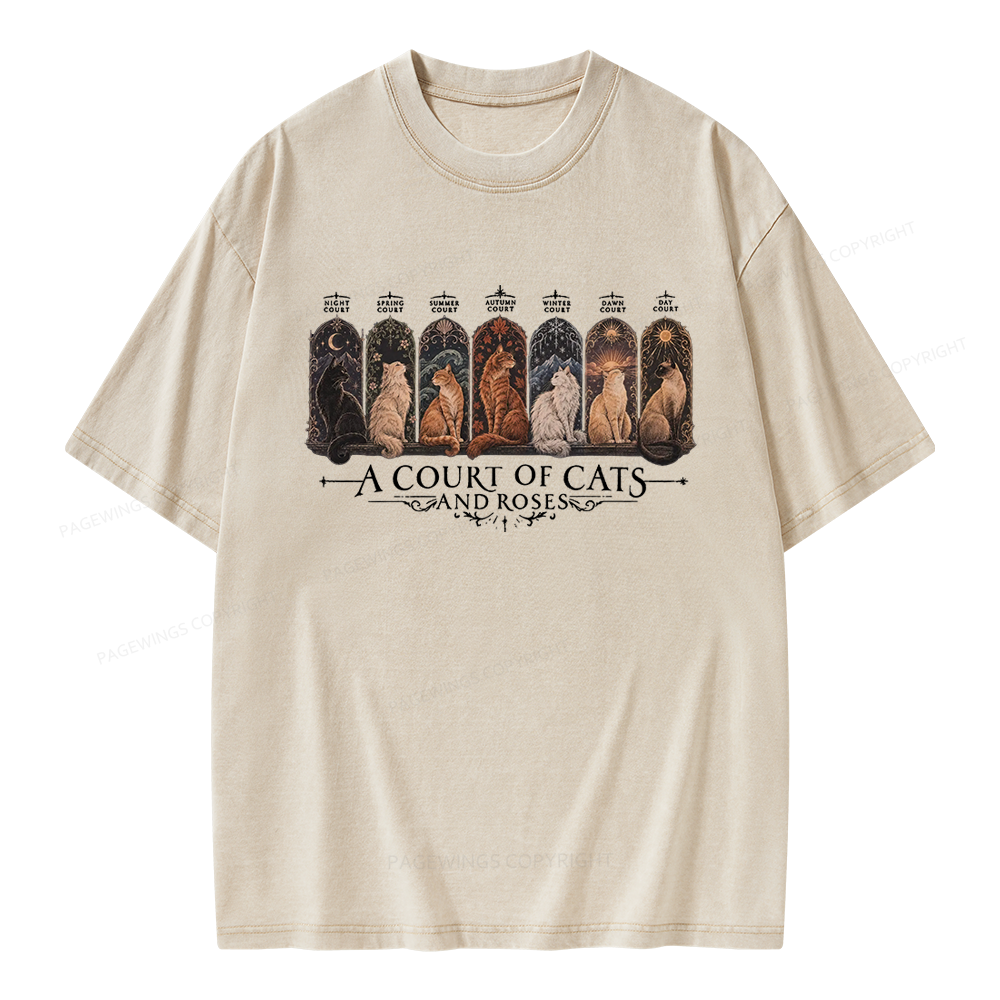 Pagewings A Court of Cats And Roses Unisex Washed T-shirt