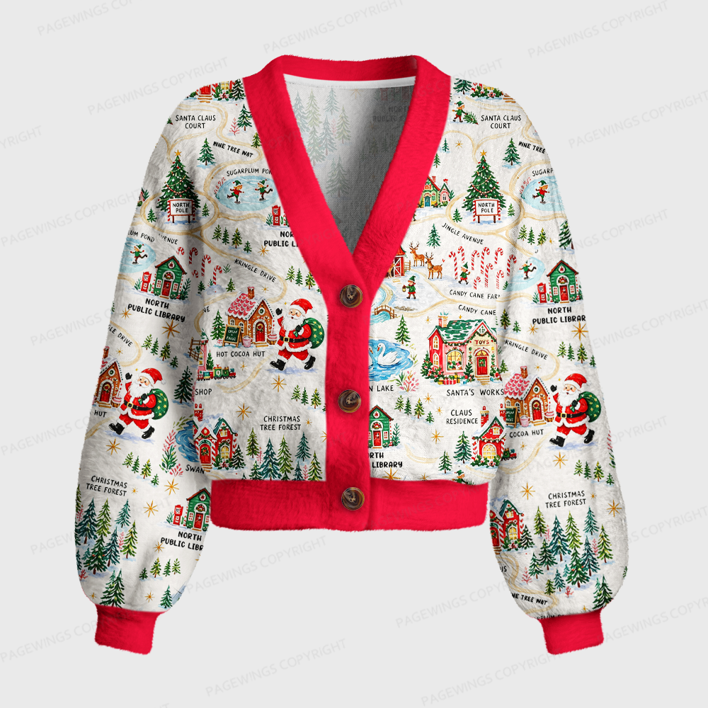 Pagewings Christmas North Pole Women's Cardigan Sweater