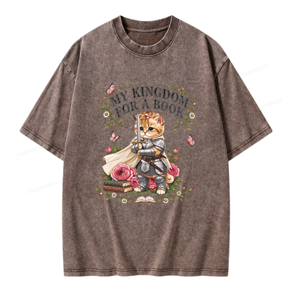 Pagewings My Kingdom For A Books Unisex Washed T-shirt