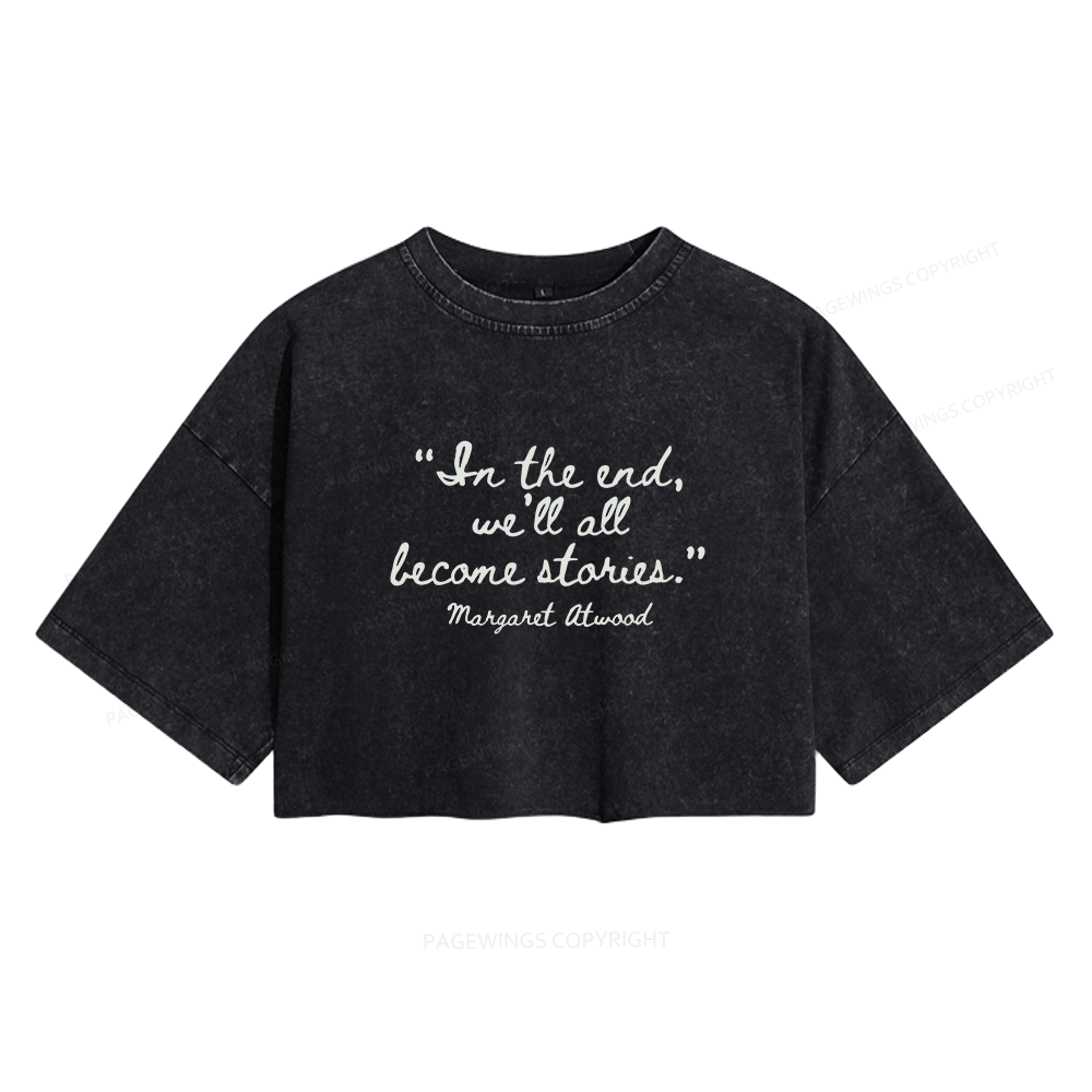 Pagewings Inspirational Quote Women's Washed Cropped T-shirt