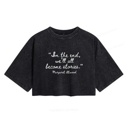 Pagewings Inspirational Quote Women's Washed Cropped T-shirt