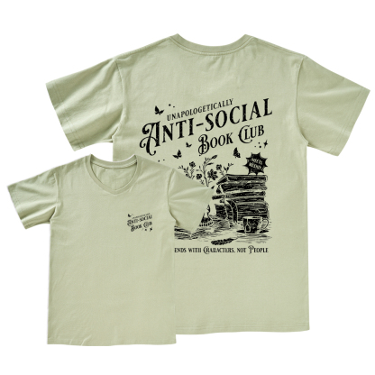 Pagewings Anti-social Book Club Comfort Colors Shirt V-neck T-shirt