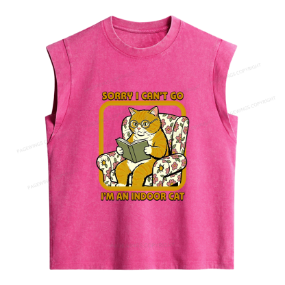 Pagewing Sorry I Can't Go Women's Washed Tank Top
