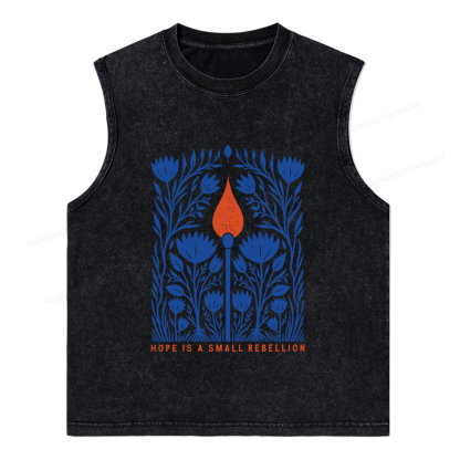 Pagewings Hope Is A Small Rebellion Unisex Washed Tank Top