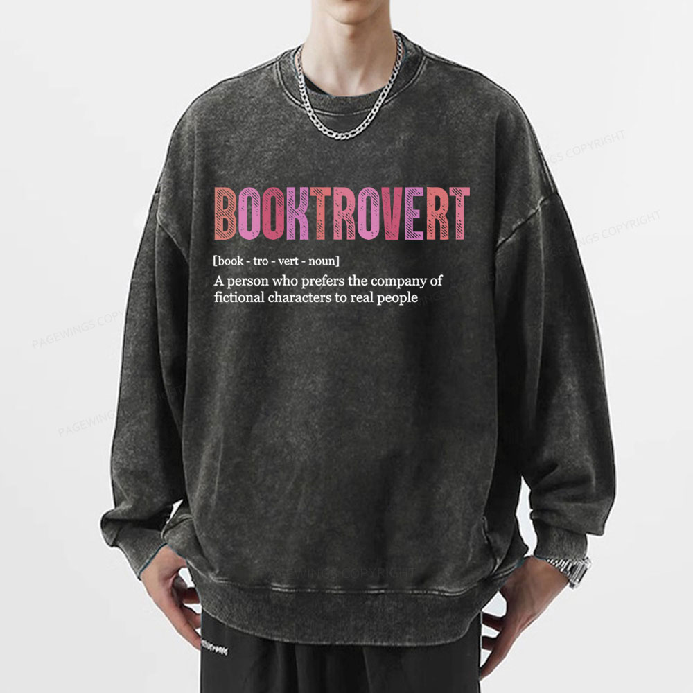 Pagewing Funny Book Lover Unisex Washed Sweatshirt