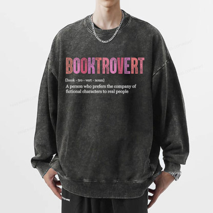 Pagewing Funny Book Lover Unisex Washed Sweatshirt