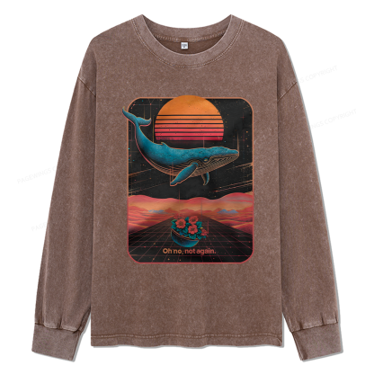 Pagewings Oh No Not Again Unisex Washed Long Sleeve T-shirt