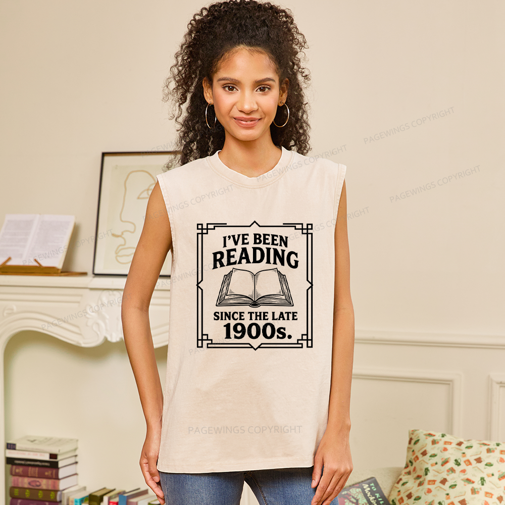 Pagewings I’ve Been Reading Since The Late 1900s Unisex Washed Tank Top