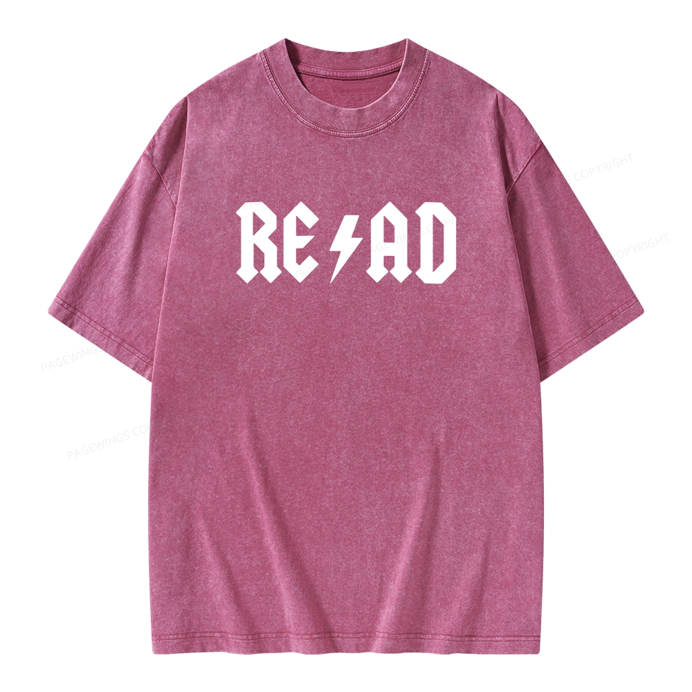 Pagewings Read Back In The Library "rock And Roll" Unisex Washed T-shirt