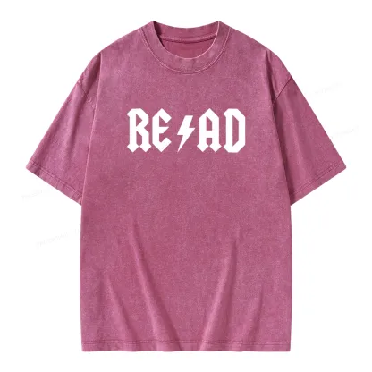 Pagewings Read Back In The Library "rock And Roll" Unisex Washed T-shirt