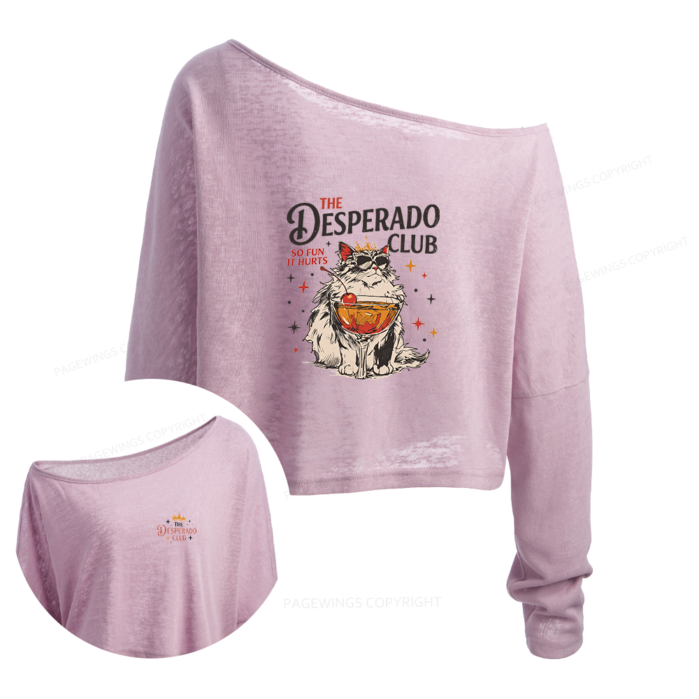 Pagewings The Desperado Club Slouchy Long Sleeve Off Shoulder T-shirt