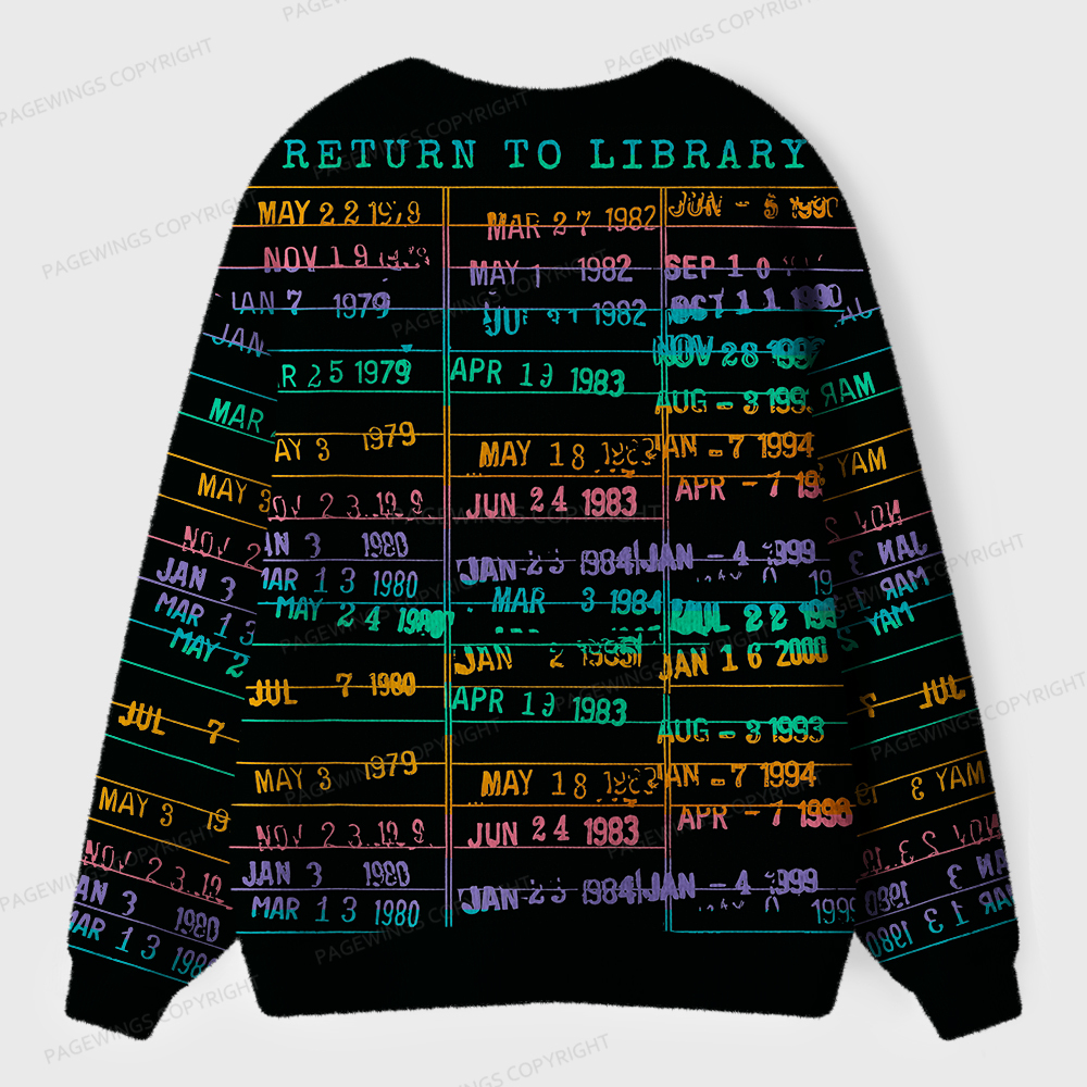 Pagewings Library Card Unisex Ugly Cardigan Sweaters