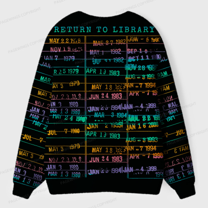 Pagewings Library Card Unisex Ugly Cardigan Sweaters