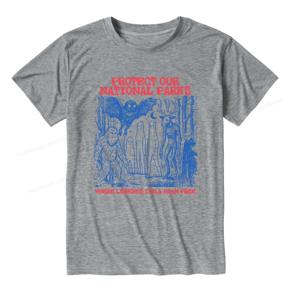 Pagewings Protect Our Parks Vintage Camping Unisex Heather T-Shirt