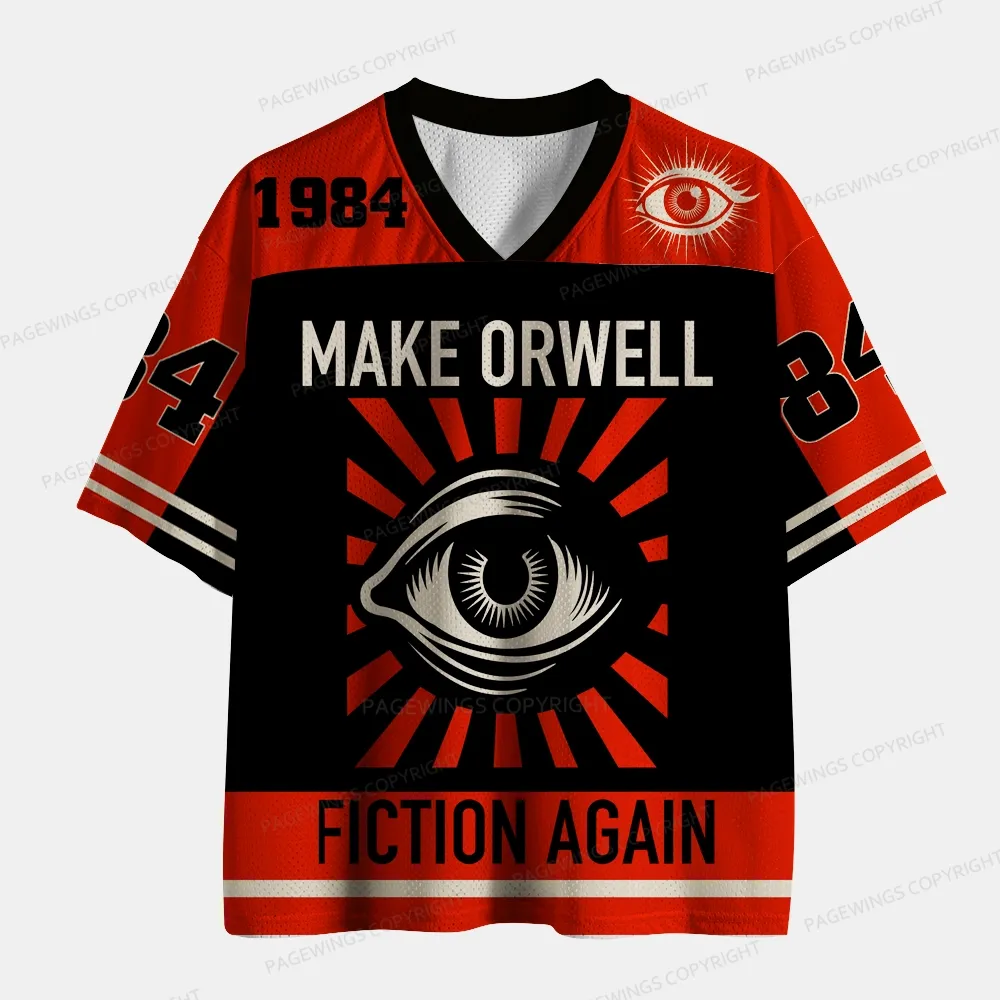Pagewings Make Orwell Fiction Again Unisex Mesh Jersey