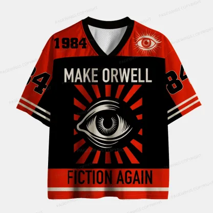Pagewings Make Orwell Fiction Again Unisex Mesh Jersey