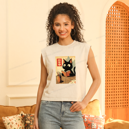 Pagewing Cats Reading Women's Washed Tank Top