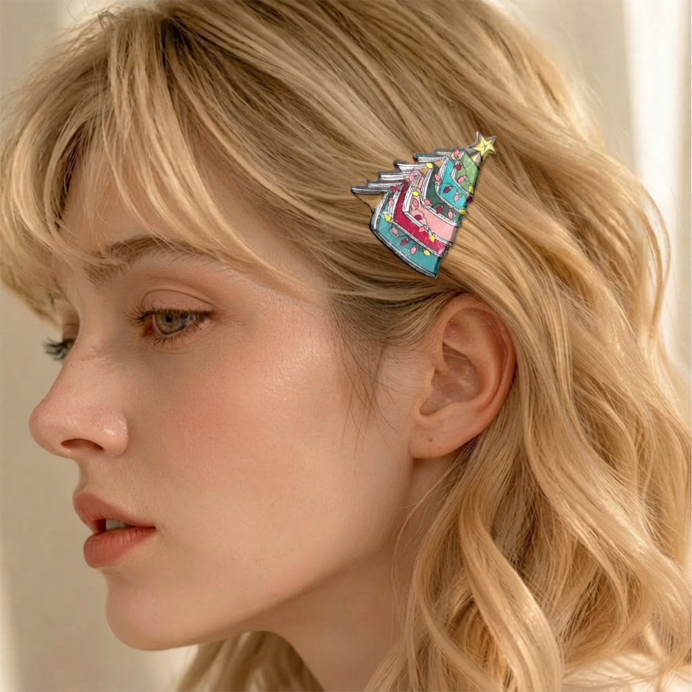 Pagewings Christmas Book Tree Acrylic Hair Clip