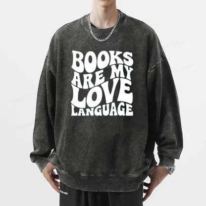 Pagewings books are my love language Unisex Washed Sweatshirt