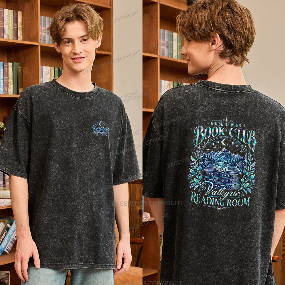 Pagewings House Of Wind Book Club Unisex Washed T-shirt
