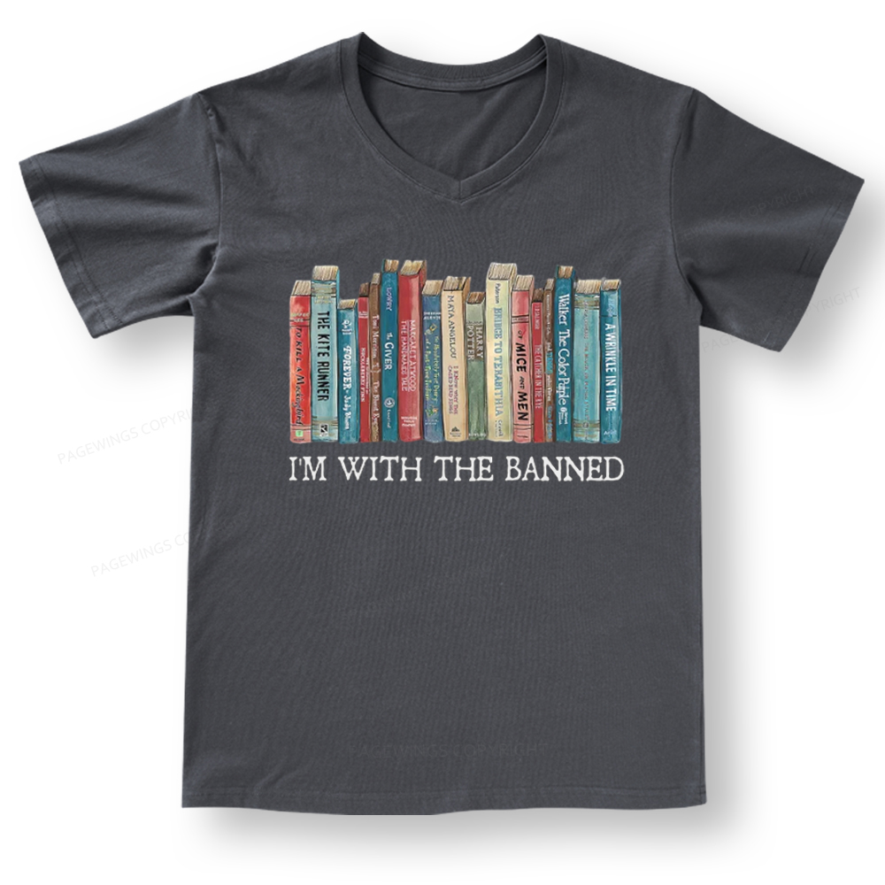 Pagewings I'm With The Banned V-neck T-shirt 