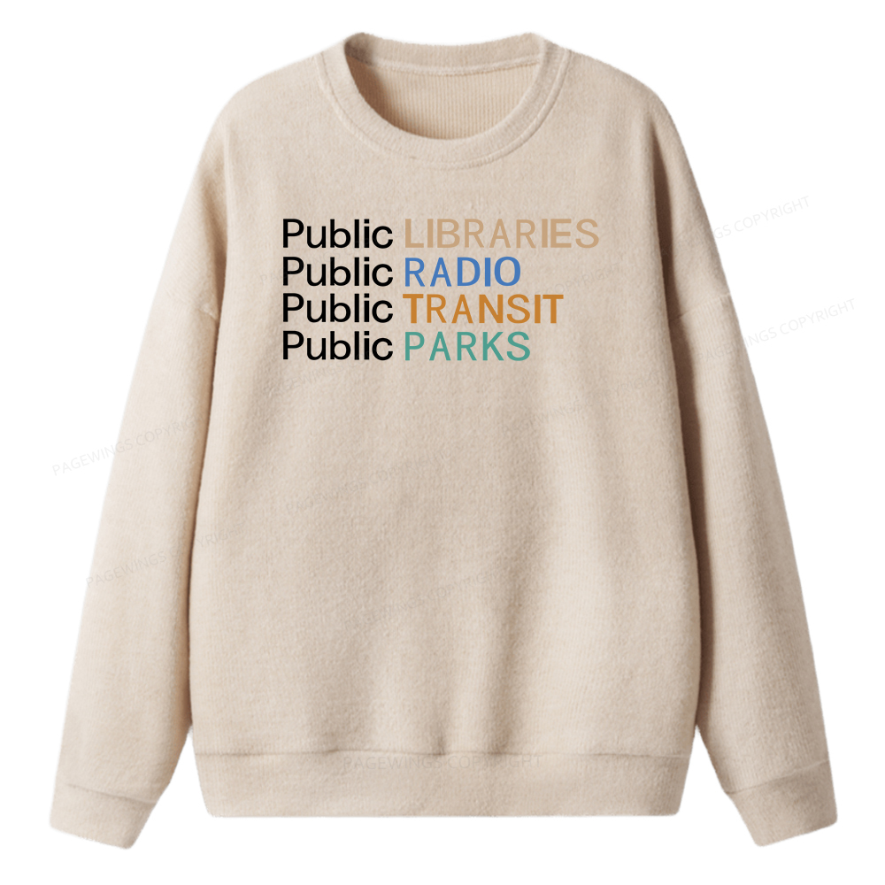 Pagewings Public Libraries Radio Transit Parks Unisex Knit Sweatshirt