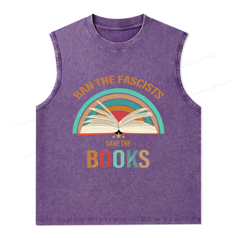 Pagewings Read Back In The Library "rock And Roll" Unisex Washed Tank 