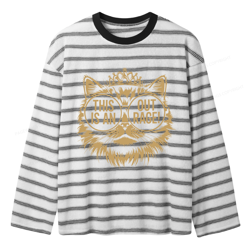 Pagewings This Is An Outrage Unisex Striped Long Sleeve T-Shirt