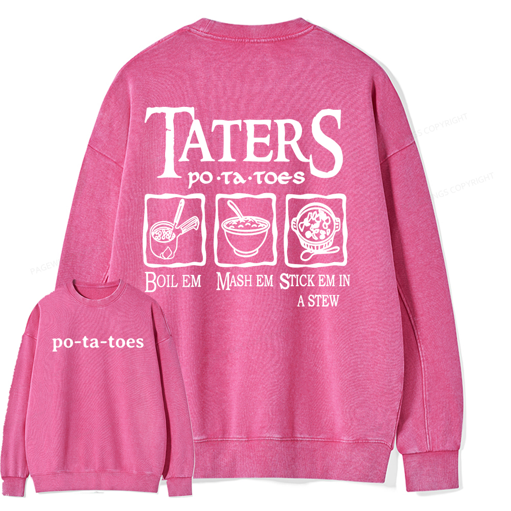 Pagewings Middle Earth Potato Unisex Washed Sweatshirt