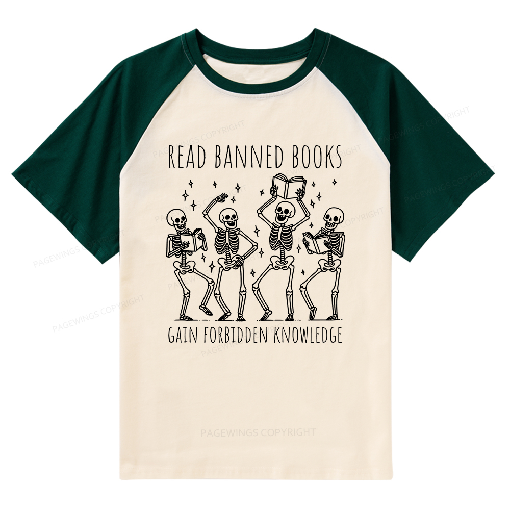 Pagewings Reading Books Tee Book Lover Gift Raglan T-shirt
